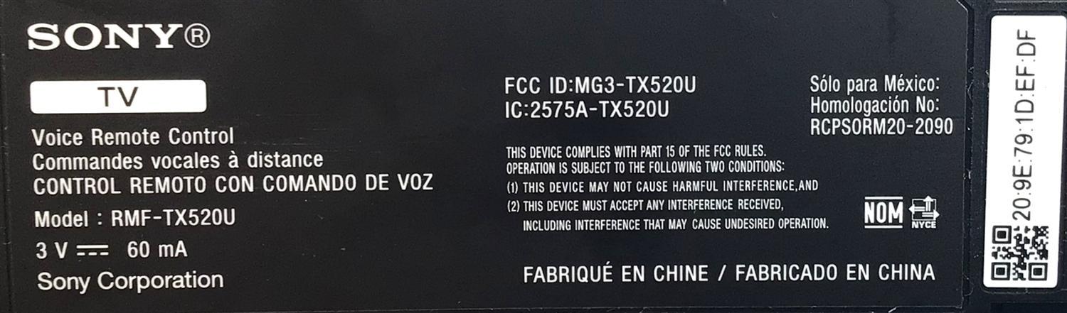 CONTROL REMOTO CON COMANDO DE VOZ PARA SMART TV SONY (NUEVO ORIGINAL) / NUMERO DE PARTE RMF-TX520U / MG3-TX520U / 2575A-TX520U / MODELOS XR-55A80J / KD-65X80J / KD-55X80CJ / KD-55X79J / KD-85X85J / XR-65A80CJ / MÁS MODELOS EN DESCRIPCIÓN - Imagen 2
